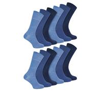 IOMI - 12 Paar Multipack Herren Diabetiker Bambus Socken | Extra breite nahtlose Socken mit nicht elastischen sanften Grip Top - Marineblau EU 39 - 45