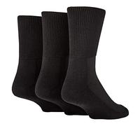 IOMI - 3er Pack Herren und Damen Bambus Ohne Gummi Socken für Diabetiker | Diabetikersocken Bambussocken (Schwarz, 45-50)