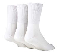 IOMI - 3er Pack Herren und Damen Bambus Ohne Gummi Socken für Diabetiker | Diabetikersocken Bambussocken (Weiß, 43-45)