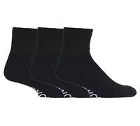 IOMI - 3er pack kurz sneaker baumwolle ohne gummi extra weit diabetikersocken kurzsocke für sommer (39-42 eur, Black (Short))