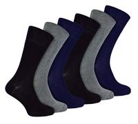 IOMI - 6 Pack Herren Diabetiker Bambus Socken | Extra breite nahtlose lockere nicht elastische Socken - BNG EU 39 - 45