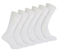 IOMI - 6 Pack Herren Diabetiker Bambus Socken | Extra breite nahtlose lockere nicht elastische Socken - Weiß EU 39 - 45