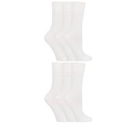 IOMI - 6er pack damen ohne gummi weitschaft baumwolle socken/diabetikersocken in 7 farben (37-42 eur, Weiß LA5)