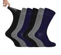 IOMI - 6er pack herren ohne gummi weitschaft baumwolle socken/diabetikersocken in 5 farben (IOMI Grau)
