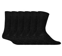 IOMI - 6er pack herren ohne gummi weitschaft baumwolle socken/diabetikersocken in 5 farben (IOMI Schwarz)