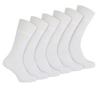 IOMI 6er Pack Herren Socken Ohne Gummibund Extra Weit Bambus Diabetikersocken für Geschwollene Beine (39-45, Weiß)