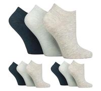 9er Pack Damen Diabetiker Trainingssocken | Breite Knöchelsocken für geschwollene Füße EU 37 - 42