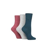 IOMI Damen 3 Paar Footnurse Gentle Grip Diabetische Socken Koralle/Wolkengrau/Blaugrün 37-41
