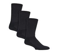 Iomi extrabreite Diabetiker-Socken für geschwollene Beine, in 2 Farben und 4 Größen, 3 Paar Gr. 43-45 , schwarz