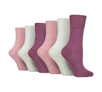 IOMI Footnurse Diabetiker-Socken für Damen, 6 Paar, Multipack, nicht elastisch, mit sanftem Griff, breite Oberseite, Größe 37-42, Rosa / Minze / Himbeere, 4-8