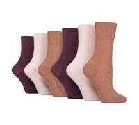 IOMI Footnurse Diabetiker-Socken für Damen, 6 Paar, Multipack, nicht elastisch, mit sanftem Griff, breite Oberseite, Größe 37-42, Terrakotta/Lavendelcreme/Burgunderrot, 4-8
