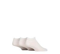 IOMI FootNurse Herren Diabetiker Sneakersocken - Weiche Baumwolle, mit sanftem Griff und glatte Zehennähte, Schmucklos, Größes 39-45 & 46-50 im 3er-Multipack Weiß 39-45