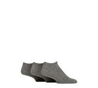 IOMI FootNurse Herren Diabetiker Sneakersocken - Weiche Baumwolle, mit sanftem Griff und glatte Zehennähte, Schmucklos, Größes 39-45 & 46-50 im 3er-Multipack Grau 39-45