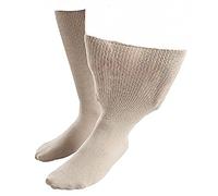 IOMI Sock Shop Footnurse - Herren & Damen socken extra weit bund ödeme beine behandlung gesundheitssocken in 4 Größen & 5 Farbig (43-45 eur, Beige)