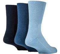 IOMI SOCKSHOP Footnurse Herren und Damen Bambus gepolstert Fuß Diabetiker Socken Packung mit 3 Blau 43-47