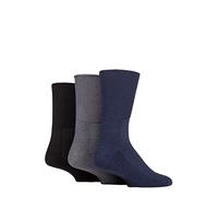 IOMI SOCKSHOP Footnurse Herren und Damen Bambus gepolstert Fuß Diabetiker Socken Packung mit 3 Schwarz/Marine/Grau 43-47
