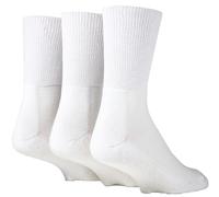 IOMI SOCKSHOP Footnurse Herren und Damen Bambus gepolstert Fuß Diabetiker Socken Packung mit 3 Weiß 39-43