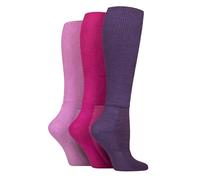 IOMI SOCKSHOP Footnurse Herren und Damen Kissenfuß Bambus Diabetiker Kniestrümpfe Packung 3 (DE/NL/SE/PL, Numerisch, 37, 42, Regular, Regular, Brombeere)