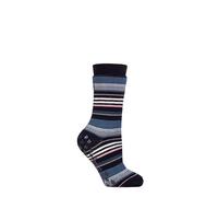 IOMI SOCKSHOP Heat Holders Socken - Raynaud's 3.1 TOG Warm Gemütlich Thermal Streifend Anti-Rutsch Socken für Damen Größe 37-42 Geeignet für Diabetiker In 1 Paar Streifen MarIne
