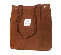 iophi Mode Strandtasche Tote Bag, Leichte Cord Tasche Damen Jutebeutel Umhängetasche Shopper Damen Groß Beutel für Schule, Arbeit, Einkaufen, Reisen und den Täglichen Gebrauch (Braun)