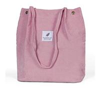 iophi Mode Strandtasche Tote Bag, Leichte Cord Tasche Damen Jutebeutel Umhängetasche Shopper Damen Groß Beutel für Schule, Arbeit, Einkaufen, Reisen und den Täglichen Gebrauch (Pink)