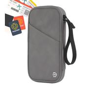 Iouyjiu Sleek Design Card Holder, Sturdy Zipper Wallet, Women Card Wallet, Decorative Men Card Holder 24x14x2.8cm for Cards, Outdoor, Travel, Shopping, Home, Light Gray, Dark Gray Color, Dunkelgrau,