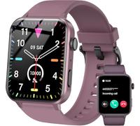 IOWODO Smartwatch Damen Herren 1,85 Zoll Uhren Fitnessuhr Sportuhr mit Schrittzähler Herzfrequenzmonitor Schlafmonitor Fitness Tracker Wasserdicht Lila Bluetooth Anrufe Smart Watch für iOS Android