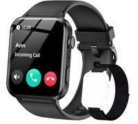 IOWODO Smartwatch Damen Herren 1,85 Zoll Uhren Fitnessuhr Sportuhr mit Schrittzähler Herzfrequenzmonitor Schlafmonitor Fitness Tracker IP68 Wasserdicht Bluetooth Anrufe Smart Watch für iOS Android