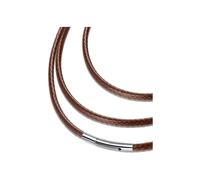 IOYYIO Flexible, wasserdichte Halskette aus geflochtenem Leder mit robustem Verschluss, 2 mm/3 mm Breite, 16/18/20/22/24/26/28/30/32 Zoll, schwarze/br