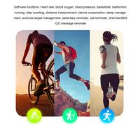 IP68 Wasserdichte Smart-Armband mit Herzfrequenz-, Blutdruck-, Schlaf-, Schrittzählung, Bluetooth 4.2 - Blau