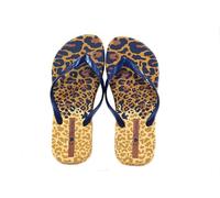 Ipanema Flip-Flops für den Pool oder den Alltag, 100 % Gummi, rutschfest, Tierdruck für Damen, gelb, 37 EU