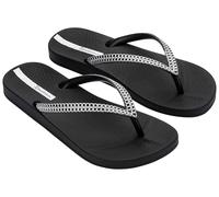 Zehentrenner IPANEMA "IPANEMA MESH X FEM", Damen, Gr. 37, schwarz, silber, Synthetik, Schuhe Zehentrenner, für Alltag, ohne Verschluss, sportlicher Stil, mit Gummilaufsohle (92757107-37) schwarz, silb