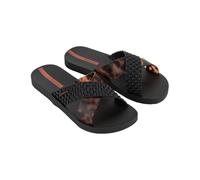 Ipanema SENSE SLIDE FEM - Badeslide für Damen - auffälliger Riemen mit Muster (BLACK/TORTOISESHELL, EU Schuhgrößensystem, Erwachsene, Damen, Numerisch, M, 39)