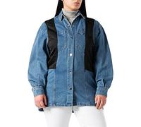 IPEKYOL Womens Below HIPS Scuba Denim Mix Jacket, Light Blue, 40