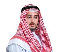 IPENNY Arabisches Shemagh-Halstuch für Männer mit Turban Stirnband für Männer Klassisches arabisches Keffiyeh Saudi-Arabien Mittlerer Osten Kopfbedeckung für Saudi-Arabien Dubai Vereinigte Arabische