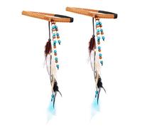 Ipetboom 2 Stück Geflochtenes Boho Feder Haarband Elastisches Stirnband mit Quaste Damen Haarschmuck für Alltag Party Festival Frisuren Zufällige Farbe Zufällige Farbe
