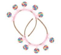 Ipetboom 2 Stück Süße Lollipop-stirnbänder Für Mädchen Mit Cartoon-spitze Verziertes Haarband Party-accessoire Für Geburtstag Urlaub Karneval