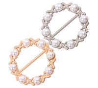 Ipetboom 2 Stück Teiliges Schal clips aus Langlebiger Zinklegierung und Künstlicher Perle Eleganter Runder Schalring zur Festen Fixierung und Stilvollen Dekoration von Seidenschals und