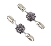 Ipetboom 2 Stück Vintage Pullover Schalclip aus Metall Retro Cardigan Brosche für Damen Stabile Anstecknadel für Strickjacken Schals und Kleider