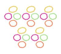 Ipetboom 20 Neon Perlenarmbänder aus Kunststoff Bunte Party Armbänder im 80 Stück Jahre Vintage Stil - 4 Farben für Tanz und Neonpartys