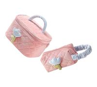 Ipetboom 2stücke Reise-Make-up-Organizer Mit Großem Fassungsvermögen Gesteppte Kosmetiktasche Rosa Make-up-Tasche Kulturbeutel-Organizer Für Zuhause Und Reisen Direkt Im Koffer Verstaubar m