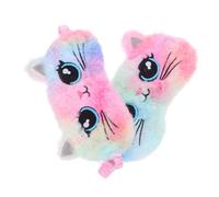 Ipetboom 2stücke Schlafmaske Aus Plüsch Für Damen Herren Junge Mädchen Katzen-schlafmaske Mit Verdunkelung Weiche Augenmaske Zum Schlafen Cartoon-tiermotiv Für Reisen Und Zuhause