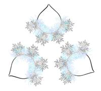 Ipetboom 3 Stück Pack Glitzerndes Schneeflocken Weihnachtsstirnband aus Unbedenklichem Material Leichtes Haarband für Damen Mädchen Dekoratives Party Accessoire