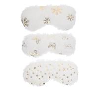 Ipetboom 3 Stück-pack Plüsch Schlafmasken Weiß Lichtundurchlässig Elastisches Band Atmungsaktiv Reise Zuhause Augenschutz für Erholsamen Schlaf