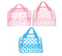 Ipetboom 3stücke Teiliges Wasserdichtes Make-up-täschchen Transparente Kulturtasche Für Reise Und Toilettenartikel Praktischer Organizer Für Kosmetik Und Kleidung Zufällige Designs