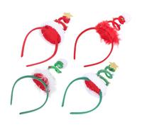 Ipetboom 4 Stück Teiliges Weihnachts-haarreifen Elastische Stirnbänder mit Weihnachtsbaum Stern-deko Langlebig Komfortabel Festliche Haarschmuck für Xmas-party