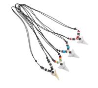 Ipetboom 4 Stück Zahnkette Für Halskette Harz Strand Halskette Party Haizahn Schmuck Strand Verstellbare Haizahn Charm