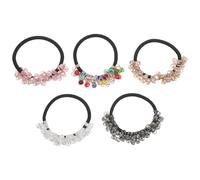 Ipetboom 5 Stück Pack Elastische Kristall Haargummis für Damen Glitzernde Strass Haarbänder Sanft zum Haar Vielseitig für Pferdeschwanz und Boho Styles