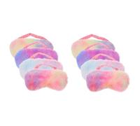 Ipetboom 8stücke Flauschige Schlafmaske Bunte Augenmaske Für Büro Und Camping Lichtblockierende Atmungsaktive Und Angenehme Augenbinde Plüsch Und Satin