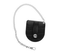 Ipetboom Retro Taschenuhr Hüfttasche Gürteltasche Aus Langlebigem Schwarzem Kunstleder Mit Bambusstruktur Kompakte Tragbare Taschenuhr Halterung Für Damen Und Herren